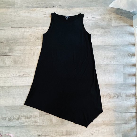 Eileen Fisher Sleeveless Asymmetrical Midi Dress in Black (size S) - Picture 6 of 12